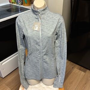 Bench NWT S BLUE-GRAY HEATHER LIGHWEIGHT ZIPPER POCKETS THUMB HOLE JACKET